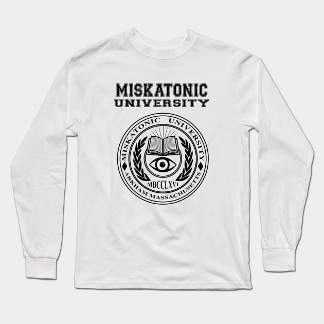 Miskatonic University Crest Black- HP Lovecraft Long Sleeve T-Shirt by Duckfieldsketchbook01